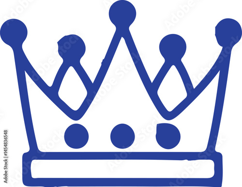 Blue Royal Crown: This vector graphic showcases a simple, yet powerful image of a blue royal crown. Ideal for projects related to monarchy, leadership, and power.  