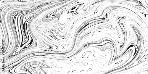 Black and white ink marbling textures. Hand drawn marble illustrations, ebru aqua paper and silk prints Perlin Noise Geometric Pattern generative computational art illustration