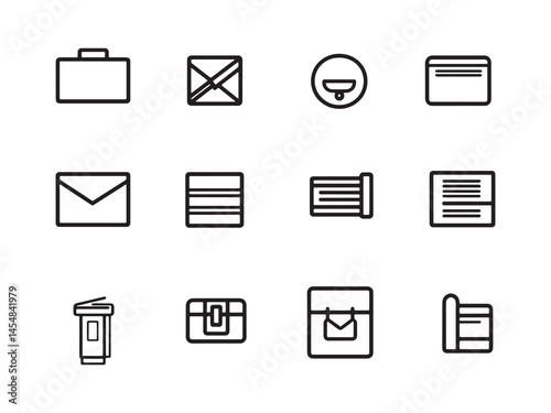 Minimalistic Design of Post Office with Postal Service Symbols