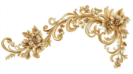 Curly dividers and corners. Royal floral ornament, decorative border. Gold retro ornate monogram, filigree frame for wedding invitation, Christmas birthday greeting card vector collection illustratio