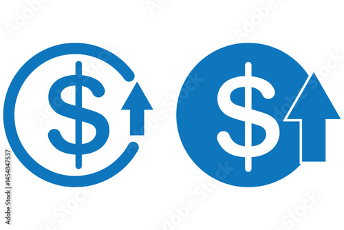 Set of cost symbol dollar increase and decrease icon. Money vector symbol isolated on background  design eps 10 