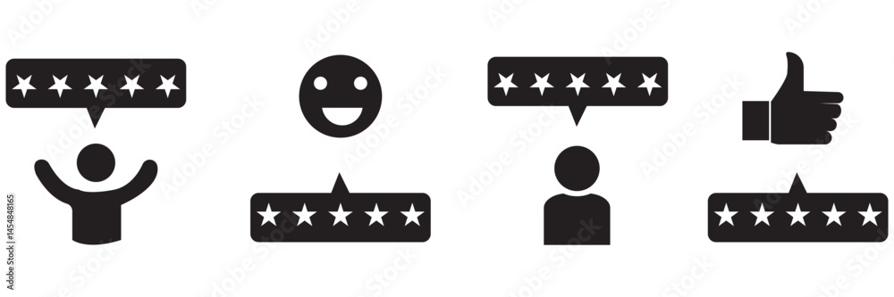 Fototapeta premium Customer review vector illustration. Feedback icon set. design eps 10 