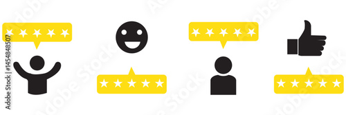 Customer review vector illustration. Feedback icon set. design eps 10 