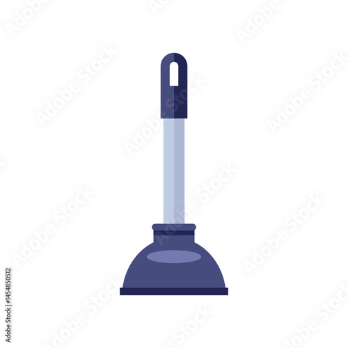 Plunger isolated on white background. Plumber tool icon. Vector cartoon flat illustration. 