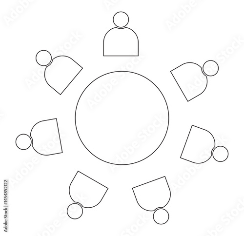 Group People Thin Icons. Conference Meeting Icons. Team work and human resource management. design  eps 10 