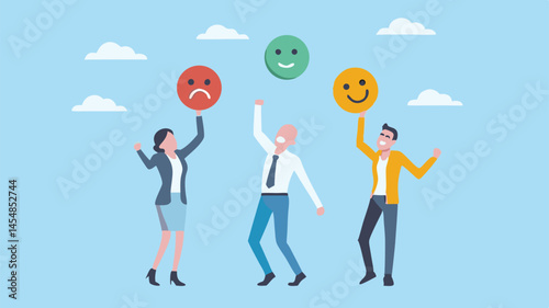 Team celebrates success overcoming challenges vibrant joyful illustration