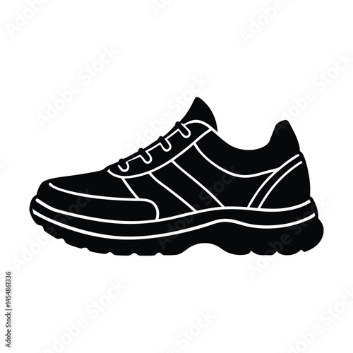 chunky sole running sneaker icon vector art silhouette