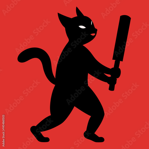 black cat playing with ball vector