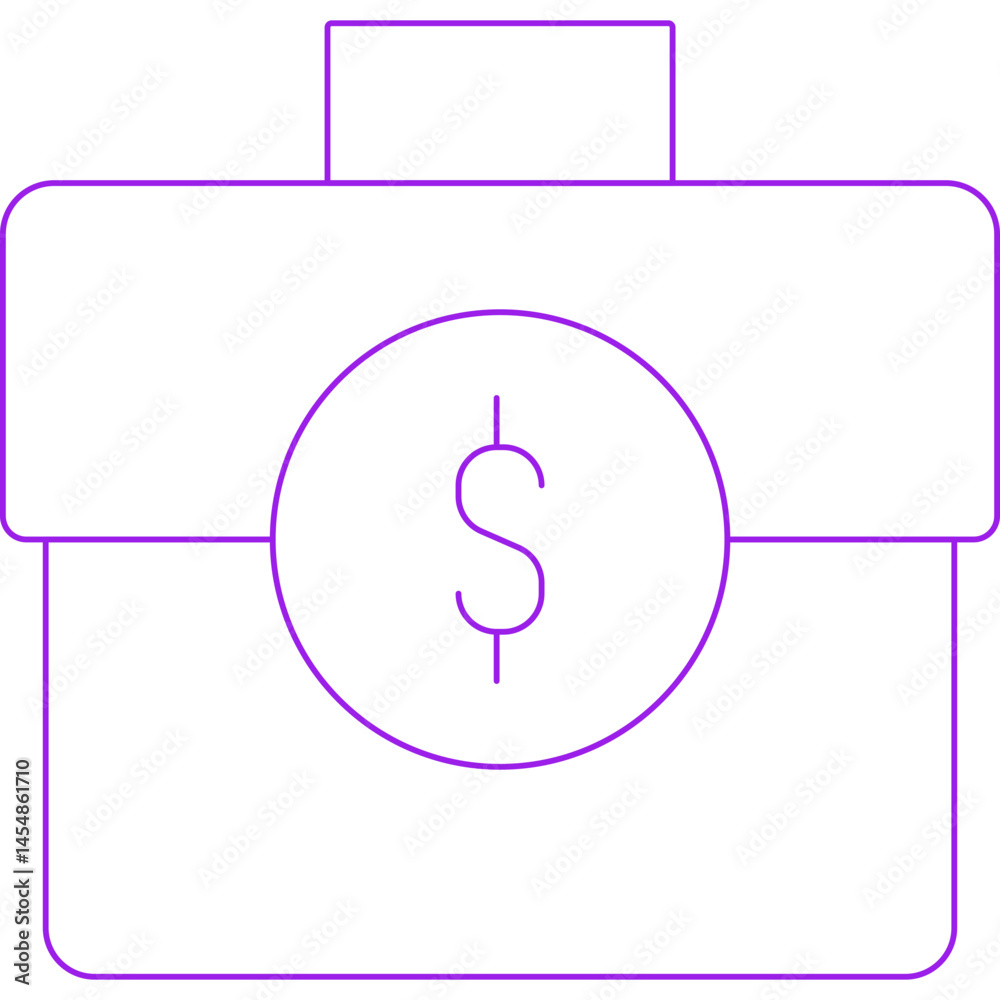 Obraz premium Briefcase icon single vector illustration