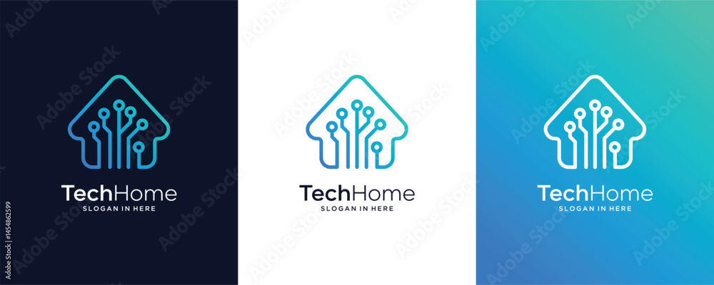 Inovate Home Technology Digital Data Smart House Network Vector Logo Design Inovate Home Technology Digital Data Smart House Network Vector Logo Design