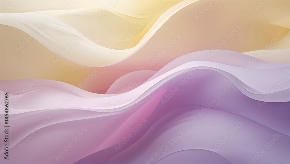 Fototapeta premium Abstract pastel-colored waves flow seamlessly, creating a calming and dreamy visual. The soft hues blend gently, evoking a sense of tranquility and serenity.