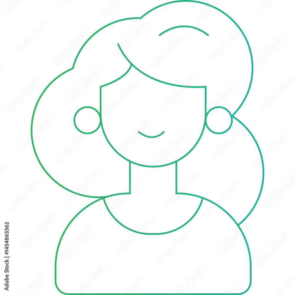 Obraz premium Girl icon single vector illustration