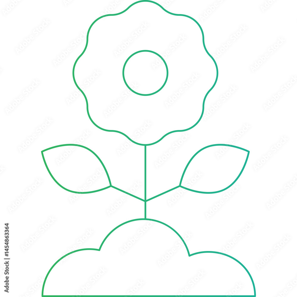 Obraz premium Flower icon single vector illustration