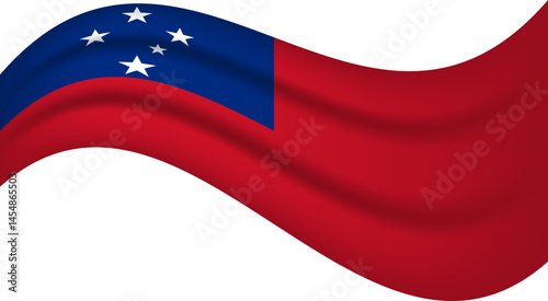 Samoa wavy flag, waving flag vector illustration