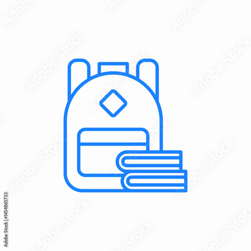 backpack with books icon sign vector