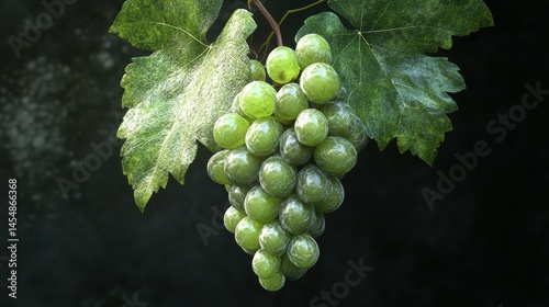 Fresh green grape cluster isolated,berry,