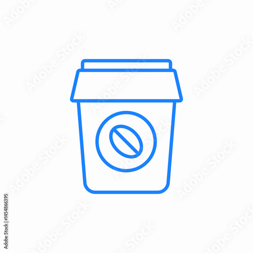 blue coffee cup icon sign vector