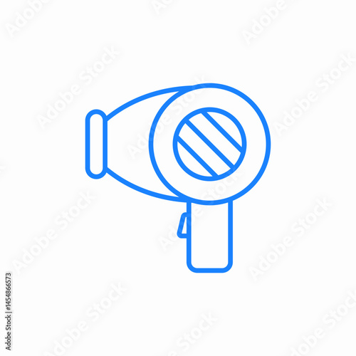 blue hair dryer icon sign vector