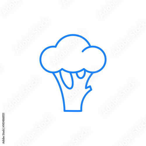 broccoli vegetable food icon sign vector