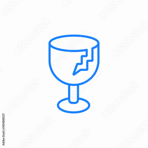 broken glass cup icon sign vector