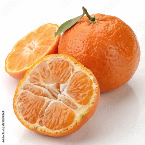 tangerines isolated on white background