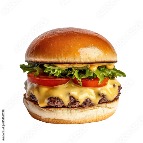 Cheeseburger (In-N-Out Burger) isolated on white background .