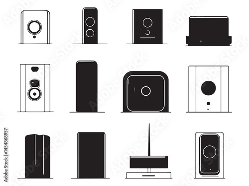 Modern Wireless Speaker with Sleek and Sophisticated Line Art