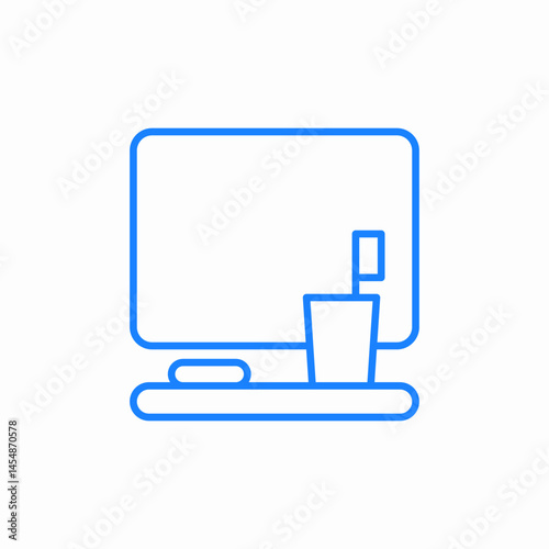 desktop computer monitor icon sign vector
