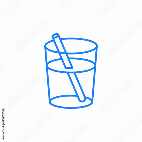 glass with straw icon sign vector