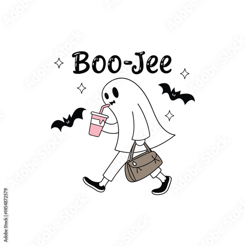 Boo Jee Ghost Pink Purse Fashionista Halloween Cute
