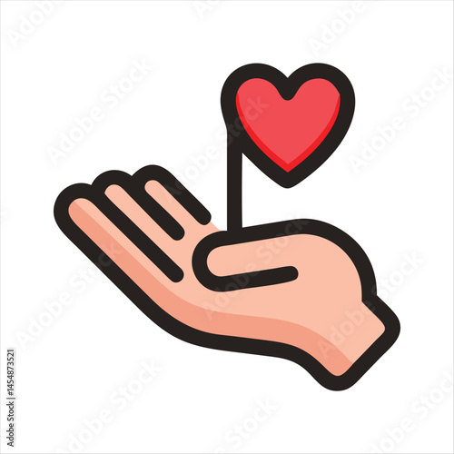 Heart in Hand Donation, Charity, Love, Care, Giving, Support, Kindness, Help, Compassion, Humanity.