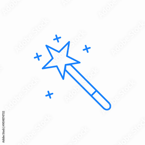 magic wand with sparkles icon sign vector