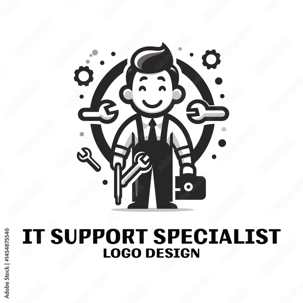 IT Support Specialist Vector Logo Design IT Support Specialist Vector Logo Design