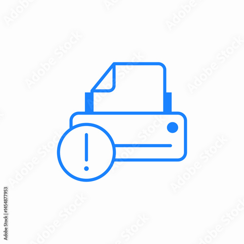 printer error message icon sign vector