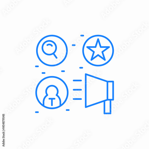 search star announcement icon sign vector