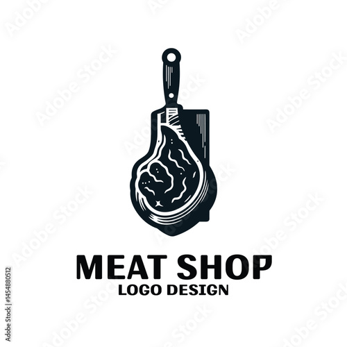 Meat Shop Vector Logo Design