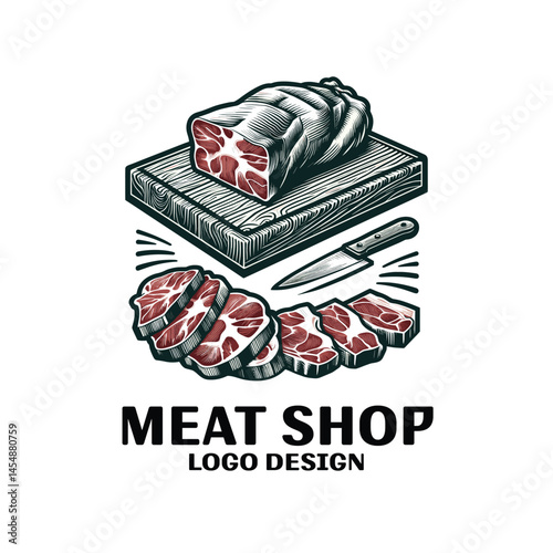 Meat Shop Vector Logo Design