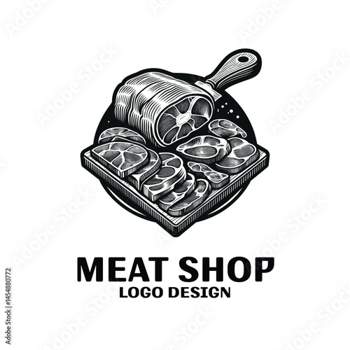 Meat Shop Vector Logo Design
