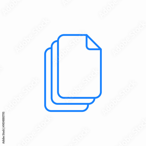 stacked paper sheets icon sign vector