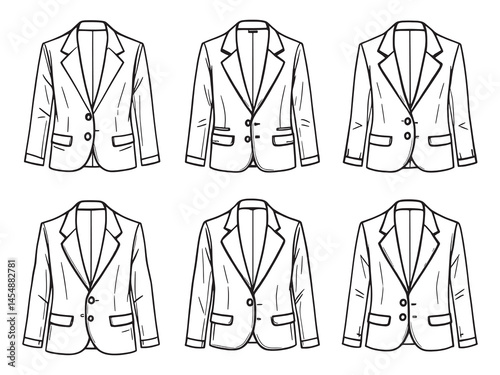 Office Blazer line art icon modern workwear illustration