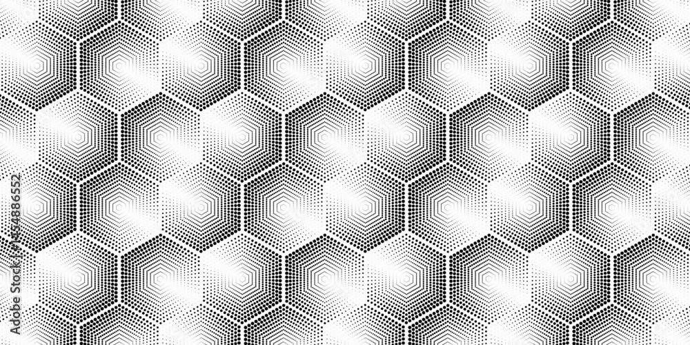 Fototapeta premium Vector light gray geometric halftone seamless pattern. Retro pointillism vector seamless background. Vector bright dotted texture. Vector continuous abstract retro pattern