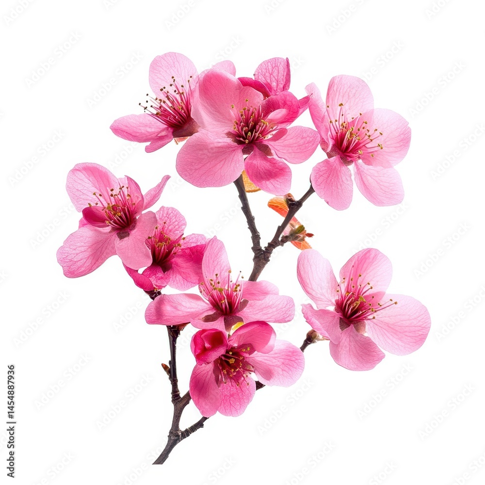 Fototapeta premium Pink blossoms spring flower isolated on white background
