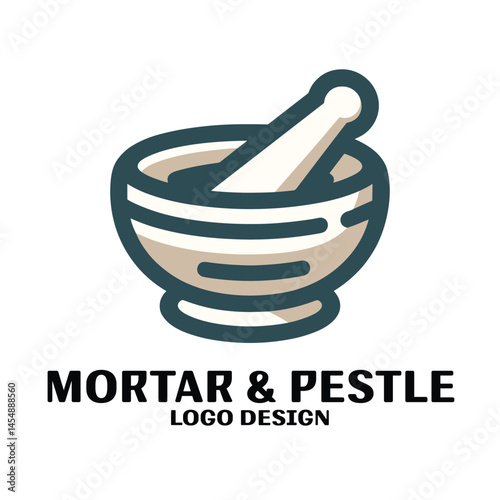 Mortar And Pestle Vector Logo Design