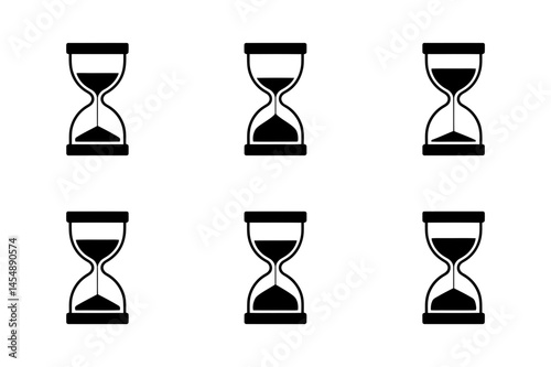 Hourglass sand timer time management deadline vector