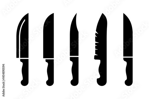 Collection of different types of kitchen knives