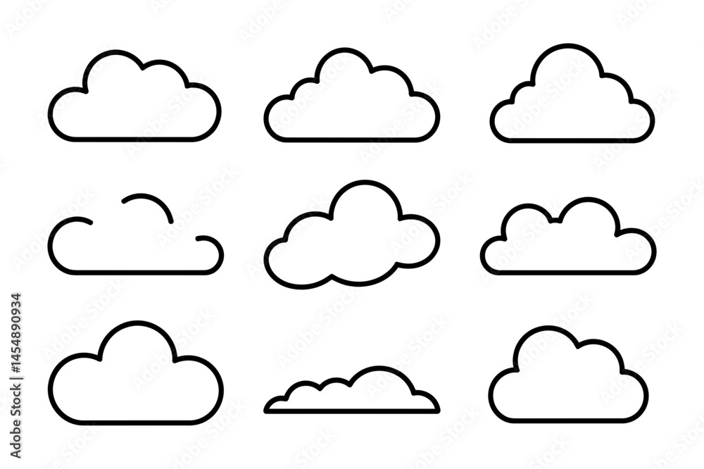 Cloud shapes vector collection for graphic design Cloud shapes vector collection for graphic design
