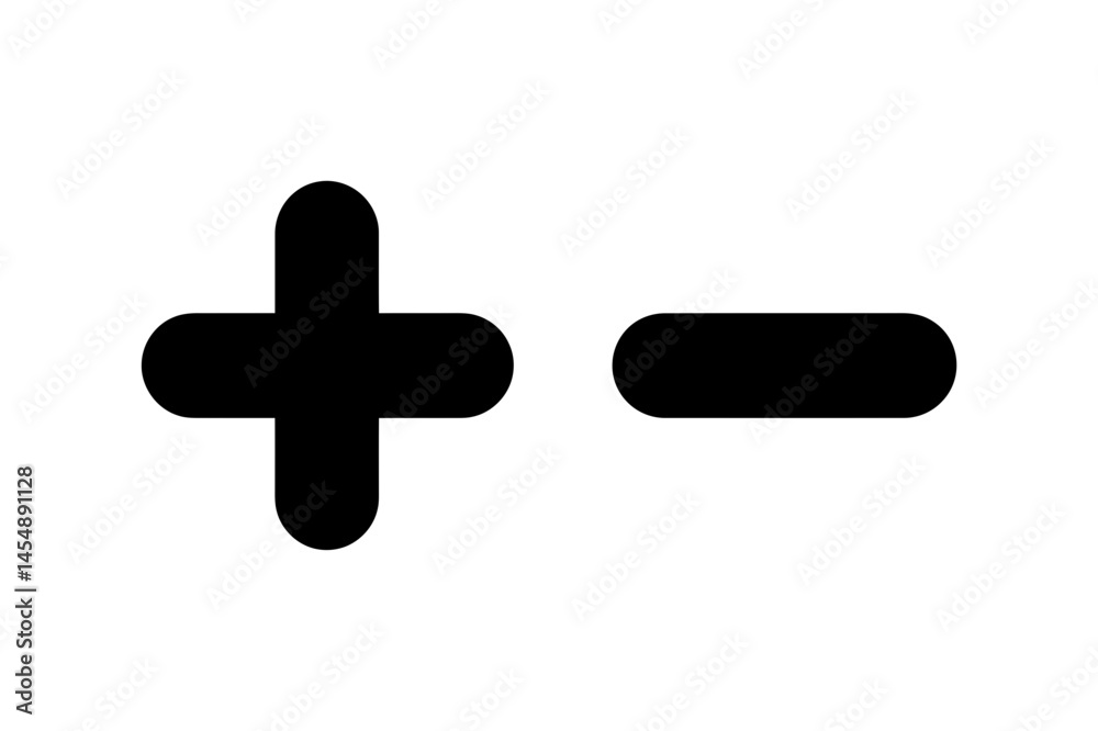 Plus and minus sign addition subtraction math icon