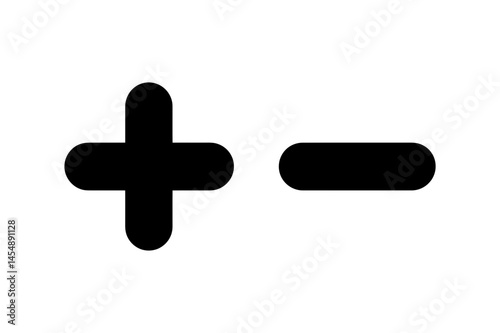 Plus and minus sign addition subtraction math icon