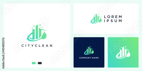 Abstract city cleaner logo design
