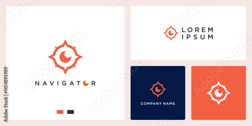 Eye compass logo abstract navigator